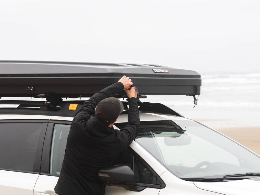 Opening the TentBox Classic 2.0 at the beach