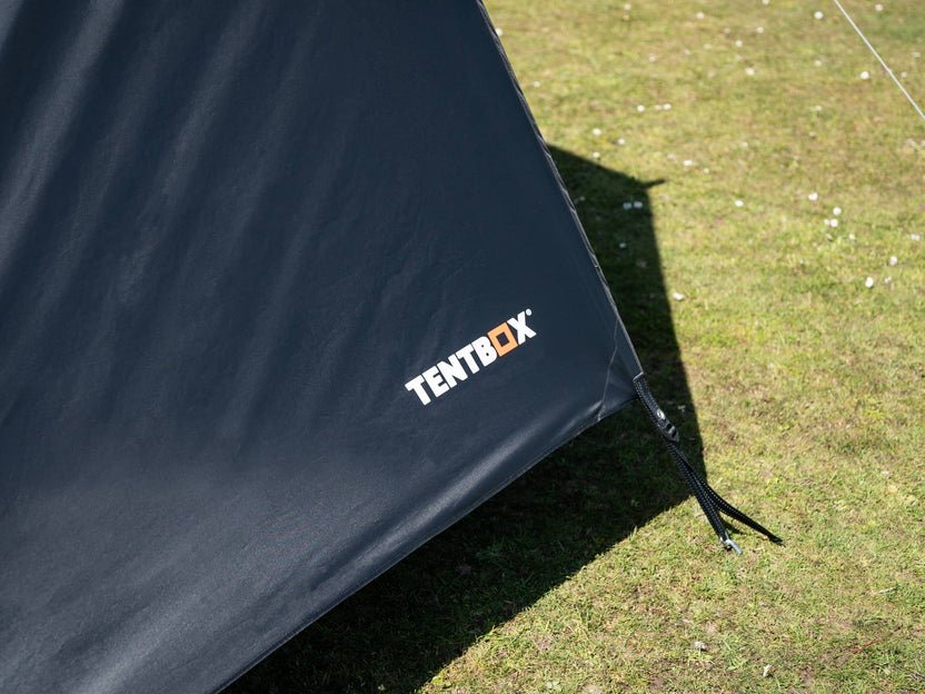 Close-up view of the side panel on the TentBox Classic 2.0 Tunnel Awning