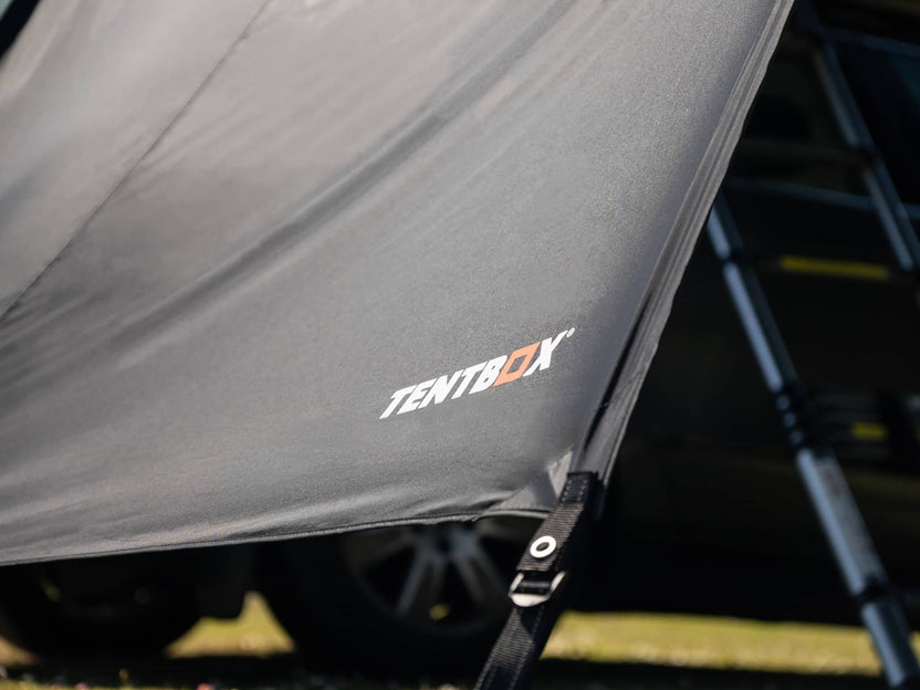 Close-up view of the bottom part of the TentBox Classic 2.0 Tunnel Awning