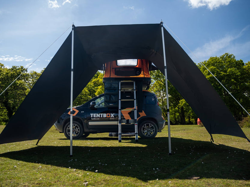 Front view of the TentBox Lite 2.0 Tunnel Awning