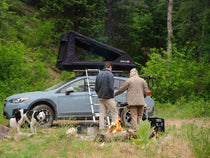 Couple setting up camp in Montana, USA with their TentBox GO